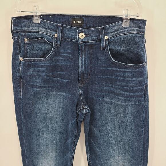 Hudson Jeans Mens 33 X 33 Blue Byron Straight Leg Mid Rise Zip Fly Stretch - Picture 3 of 13